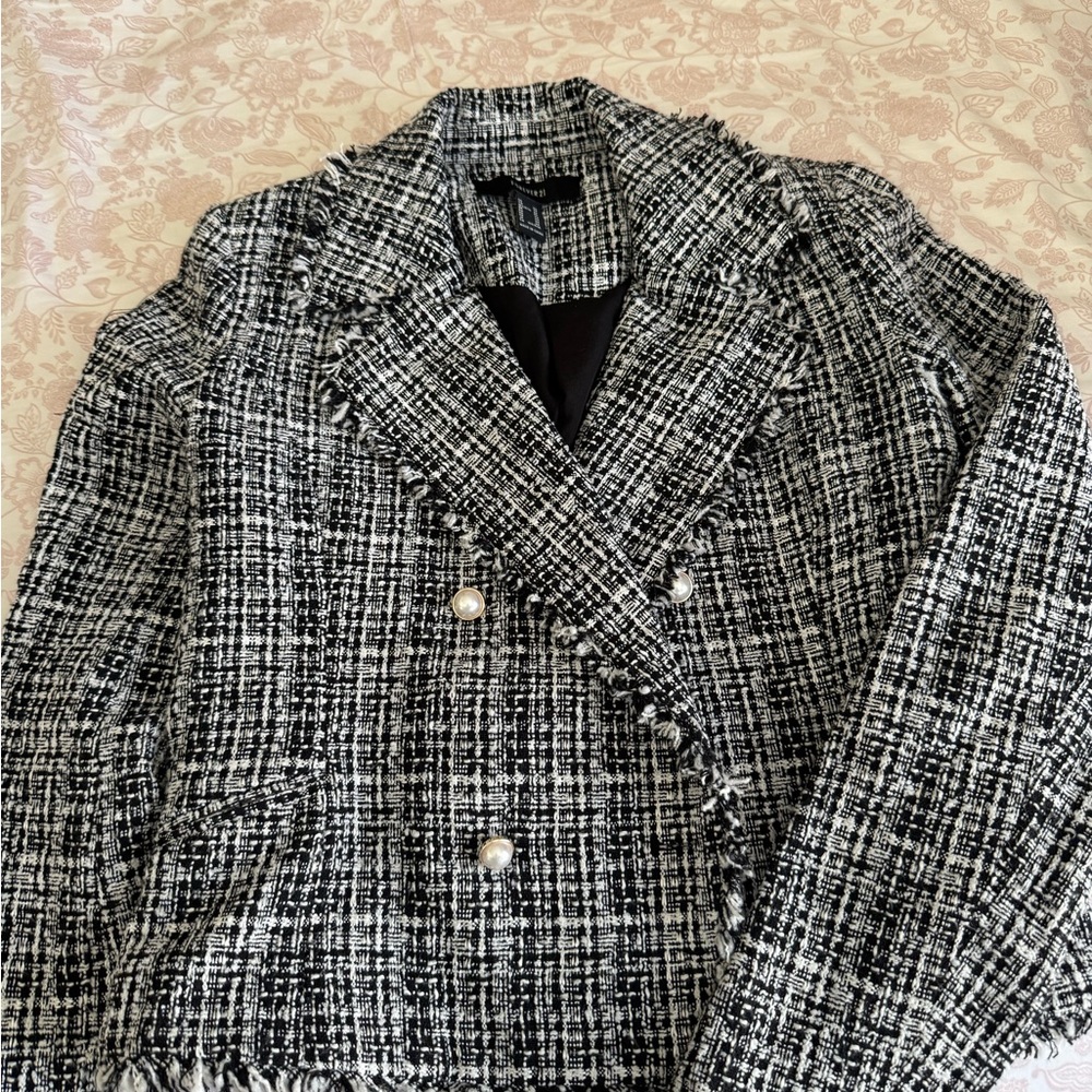 Forever 21 Black and White Textured Blazer